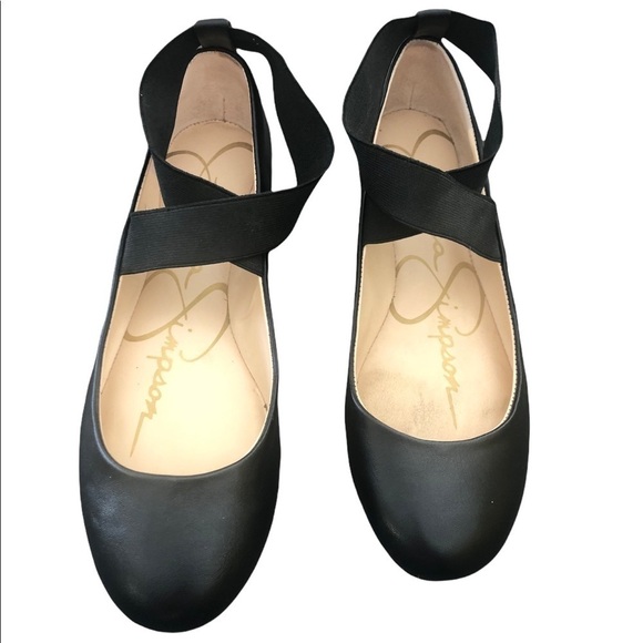 Jessica Simpson Mandayss Pull-On Criss-Cross Ankle Ballet Flats 6M Balletcore - Picture 2 of 7